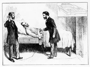 President Garfield lies with an undetected bullet in him, 1881